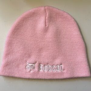 Girls light pink Doosan Bobcat Beanie Winter Hat